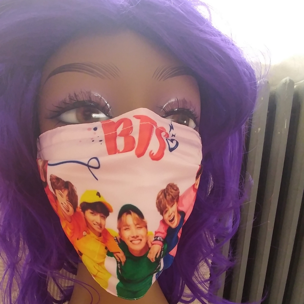 Rainbow Cuddle BTS Reusable Kawaii Face Mask